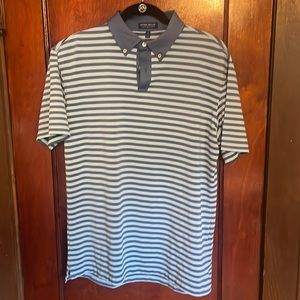 Peter Millar Striped Golf Polo. Crown Crafted Collection size medium.